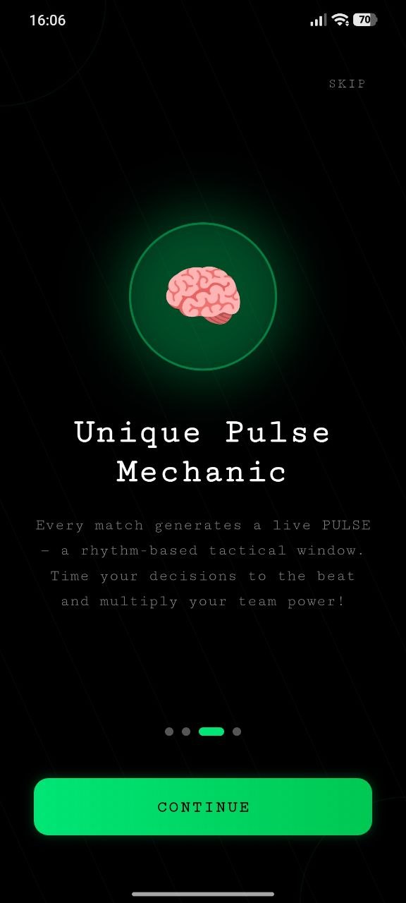 Football Pulse welcome screen